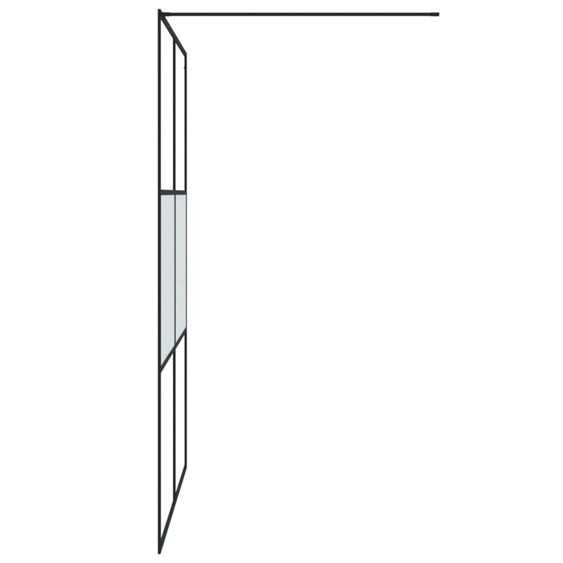 vidaXL fekete selyemmatt ESG üveg zuhanyfal 140x195 cm