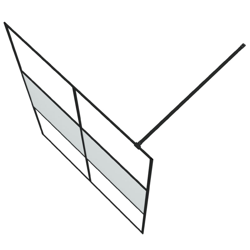vidaXL fekete selyemmatt ESG üveg zuhanyfal 140x195 cm