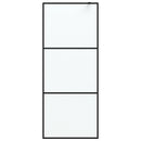 vidaXL fekete ESG tejüveg zuhanyfal küszöb nélküli zuhanyhoz 80x195 cm