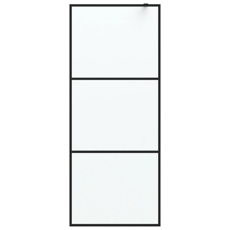 vidaXL fekete ESG tejüveg zuhanyfal küszöb nélküli zuhanyhoz 80x195 cm