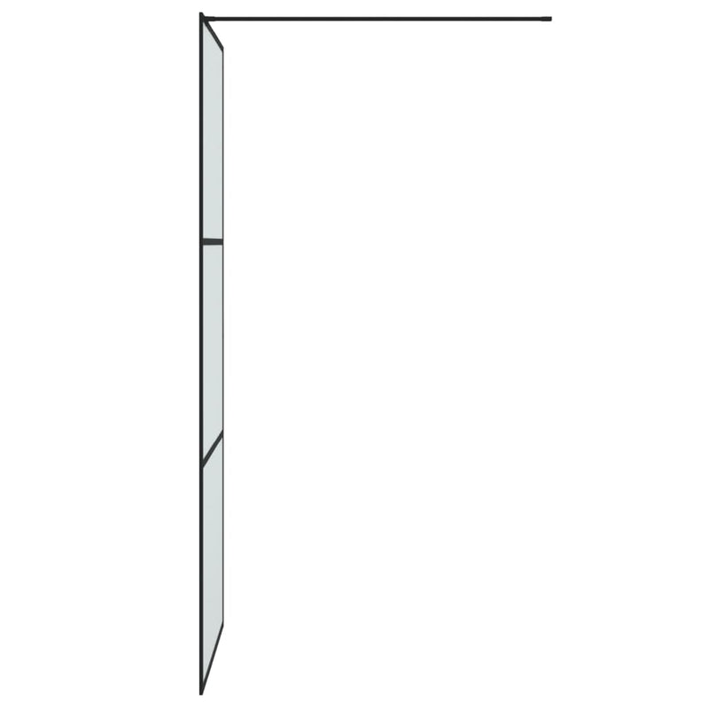 vidaXL fekete ESG tejüveg zuhanyfal küszöb nélküli zuhanyhoz 80x195 cm