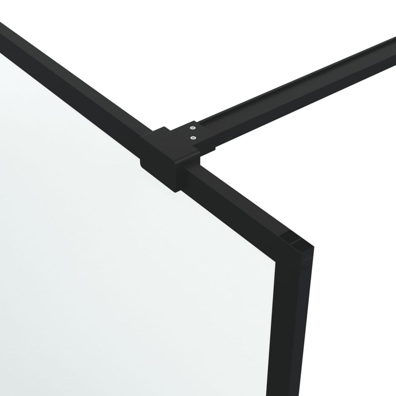 vidaXL fekete ESG tejüveg zuhanyfal küszöb nélküli zuhanyhoz 80x195 cm