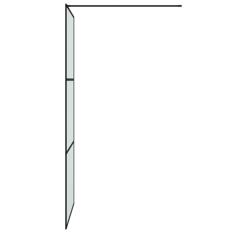 vidaXL fekete ESG tejüveg zuhanyfal küszöb nélküli zuhanyhoz 90x195 cm