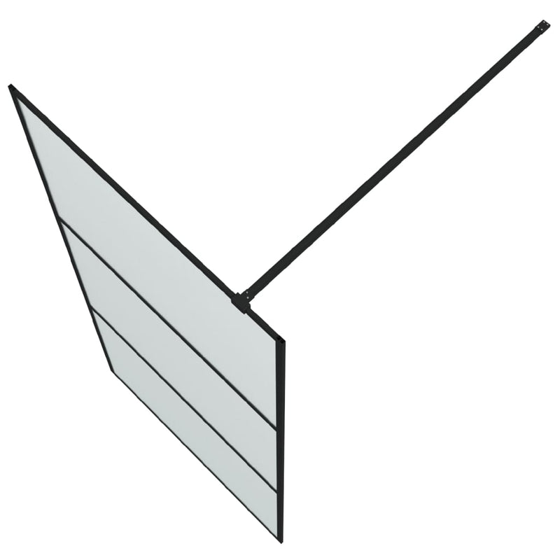 vidaXL fekete ESG tejüveg zuhanyfal küszöb nélküli zuhanyhoz 90x195 cm
