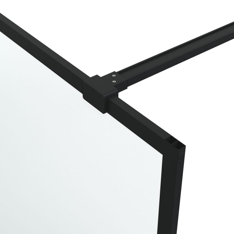vidaXL fekete ESG tejüveg zuhanyfal küszöb nélküli zuhanyhoz 90x195 cm