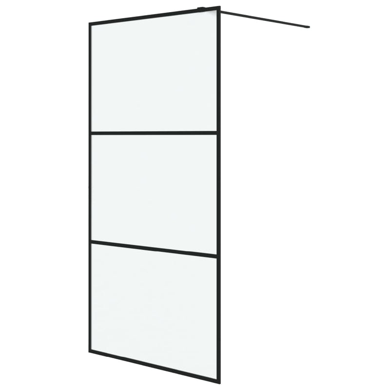 vidaXL fekete ESG tejüveg zuhanyfal 100 x 195 cm