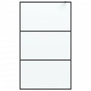 vidaXL fekete ESG tejüveg zuhanyfal 115x195 cm