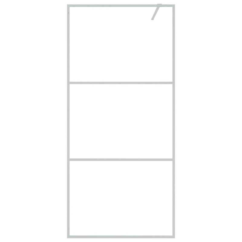 vidaXL ezüstszínű átlátszó ESG üveg zuhanyfal 90 x 195 cm