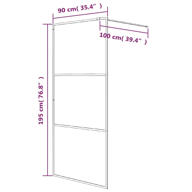 vidaXL ezüstszínű átlátszó ESG üveg zuhanyfal 90 x 195 cm