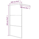 vidaXL ezüstszínű átlátszó ESG üveg zuhanyfal 100 x 195 cm