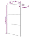 vidaXL ezüstszínű átlátszó ESG üveg zuhanyfal 115x195 cm