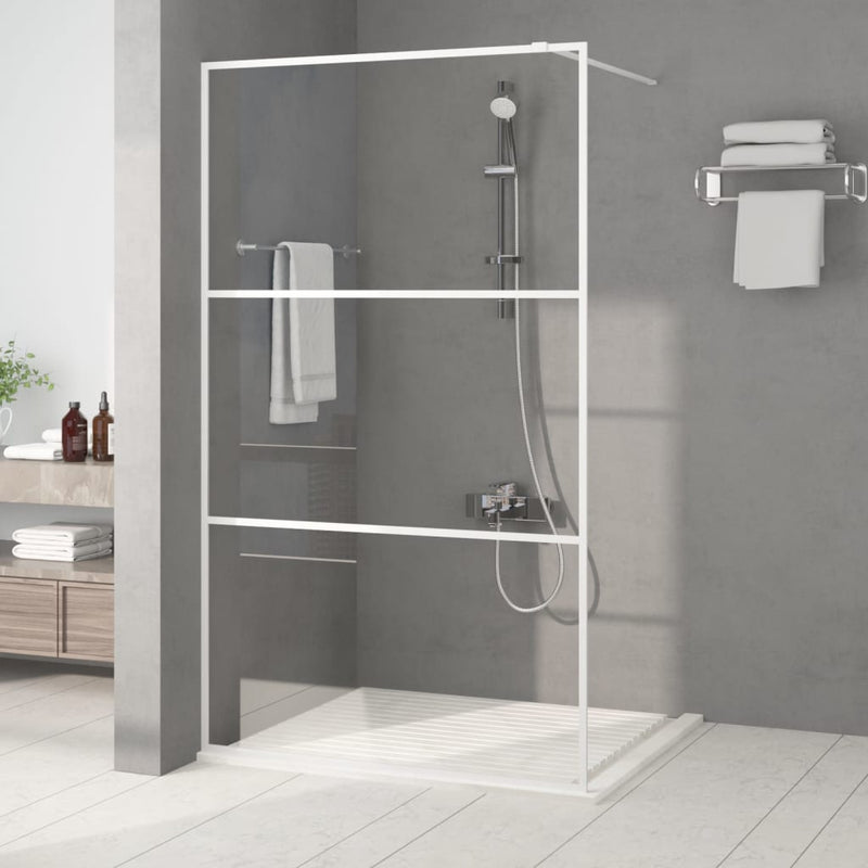 vidaXL fehér átlátszó ESG üveg zuhanyfal 115 x 195 cm