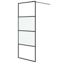 vidaXL fekete selyemmatt ESG üveg zuhanyfal 80 x 195 cm