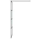 vidaXL fekete selyemmatt ESG üveg zuhanyfal 80 x 195 cm
