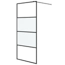vidaXL fekete selyemmatt ESG üveg zuhanyfal 90 x 195 cm