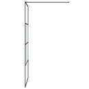 vidaXL fekete selyemmatt ESG üveg zuhanyfal 90 x 195 cm