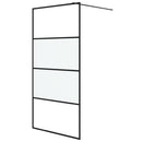 vidaXL fekete selyemmatt ESG üveg zuhanyfal 100 x 195 cm