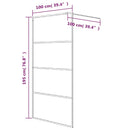 vidaXL fekete selyemmatt ESG üveg zuhanyfal 100 x 195 cm