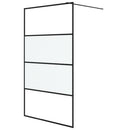 vidaXL fekete selyemmatt ESG üveg zuhanyfal 115 x 195 cm