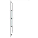 vidaXL fekete selyemmatt ESG üveg zuhanyfal 115 x 195 cm