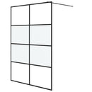vidaXL fekete selyemmatt ESG üveg zuhanyfal 140 x 195 cm