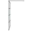 vidaXL fekete selyemmatt ESG üveg zuhanyfal 140 x 195 cm
