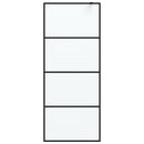 vidaXL fekete ESG tejüveg zuhanyfal küszöb nélküli zuhanyhoz 80x195 cm