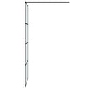 vidaXL fekete ESG tejüveg zuhanyfal küszöb nélküli zuhanyhoz 80x195 cm