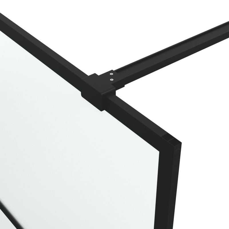 vidaXL fekete ESG tejüveg zuhanyfal küszöb nélküli zuhanyhoz 90x195 cm