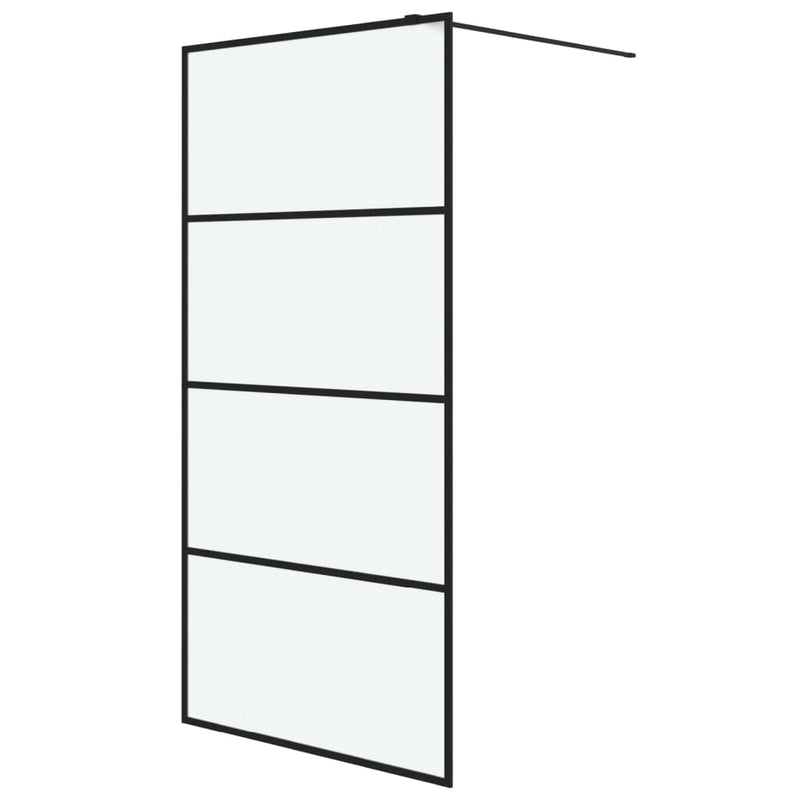 vidaXL fekete ESG tejüveg zuhanyfal 100 x 195 cm