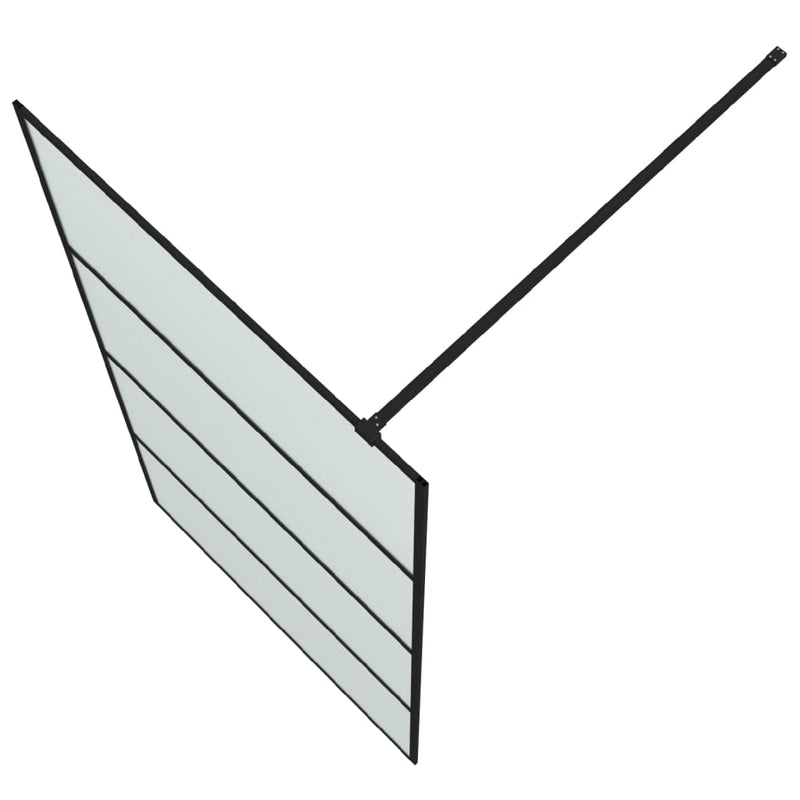 vidaXL fekete ESG tejüveg zuhanyfal 100 x 195 cm