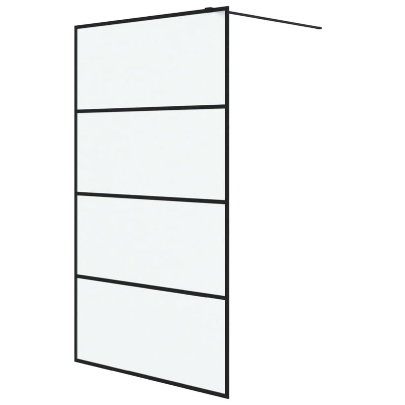 vidaXL fekete ESG tejüveg zuhanyfal 115x195 cm