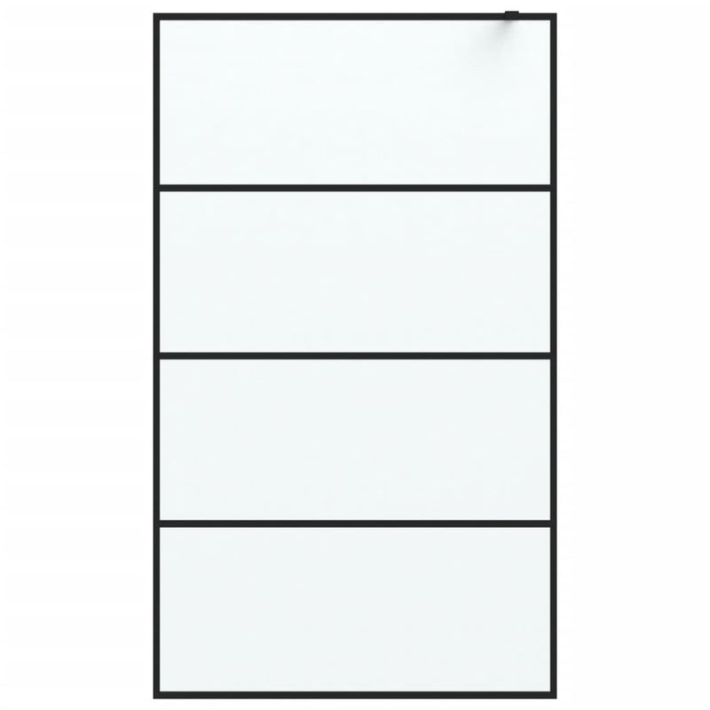 vidaXL fekete ESG tejüveg zuhanyfal 115x195 cm