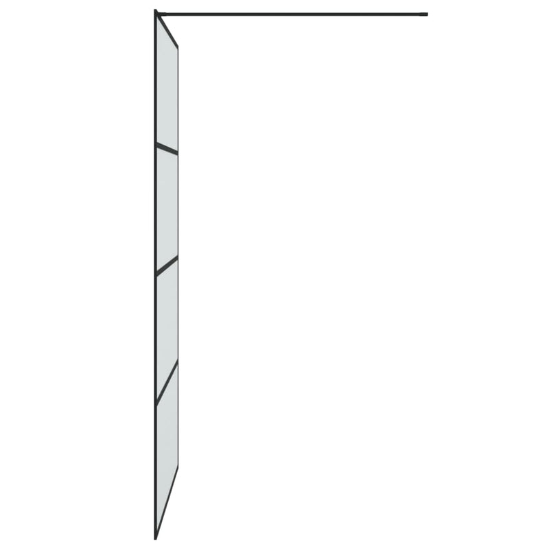 vidaXL fekete ESG tejüveg zuhanyfal 115x195 cm
