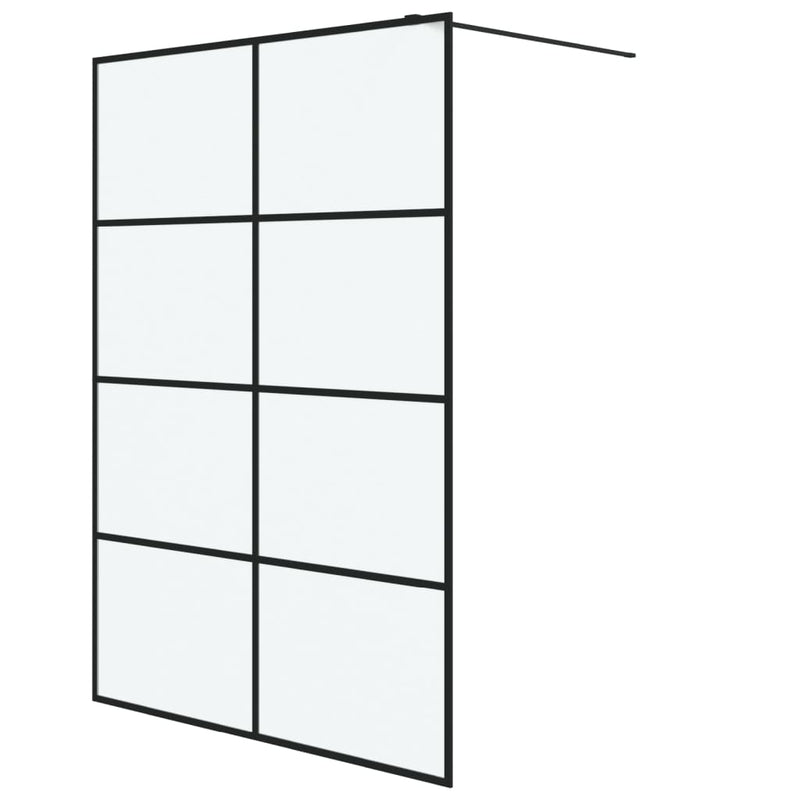 vidaXL fekete ESG tejüveg zuhanyfal 140x195 cm