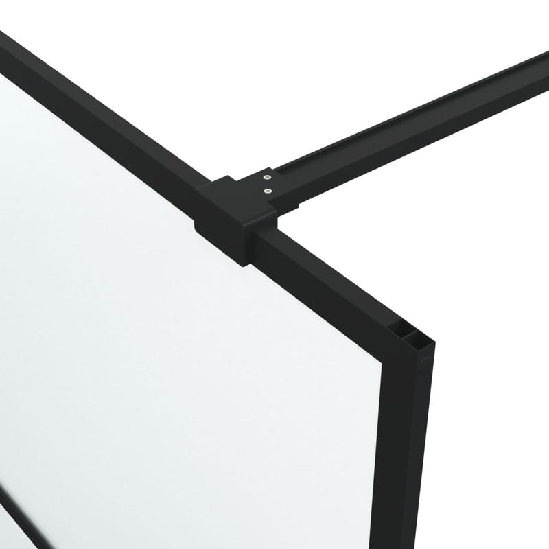 vidaXL fekete ESG tejüveg zuhanyfal 140x195 cm
