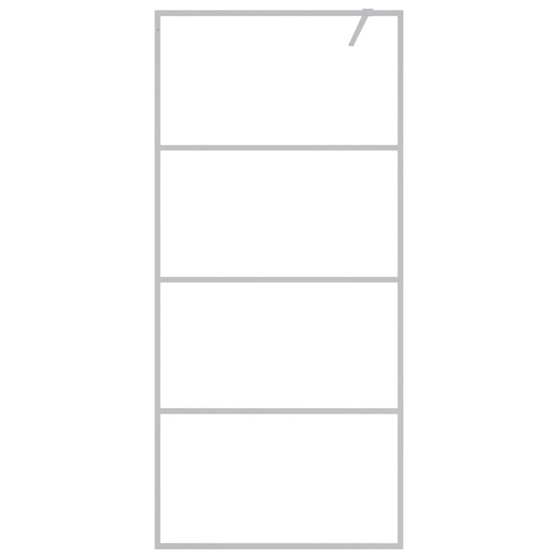 vidaXL ezüstszínű átlátszó ESG üveg zuhanyfal 90 x 195 cm