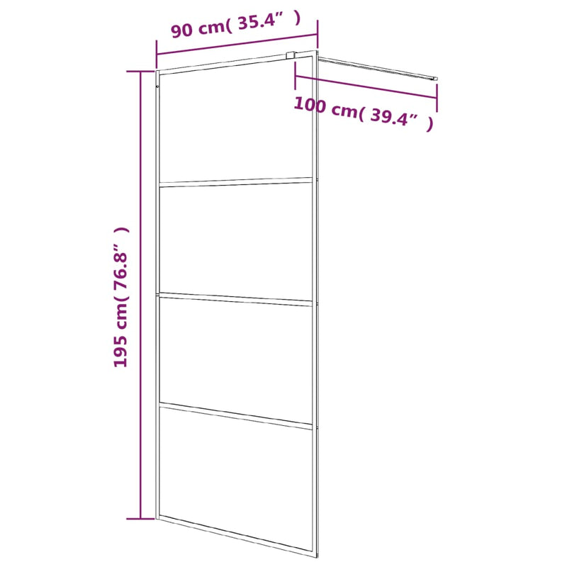vidaXL ezüstszínű átlátszó ESG üveg zuhanyfal 90 x 195 cm