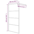 vidaXL ezüstszínű átlátszó ESG üveg zuhanyfal 100 x 195 cm