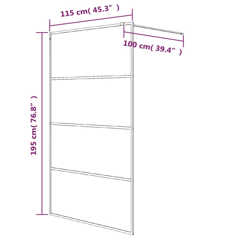 vidaXL fehér átlátszó ESG üveg zuhanyfal 115 x 195 cm