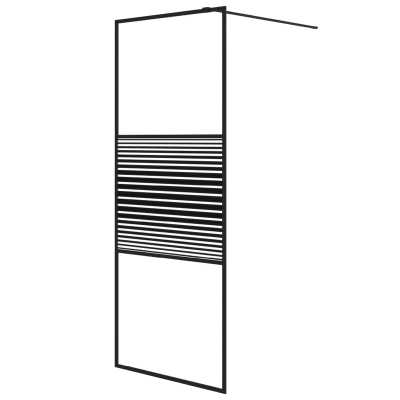 vidaXL fekete átlátszó ESG üveg zuhanyfal 80x195 cm