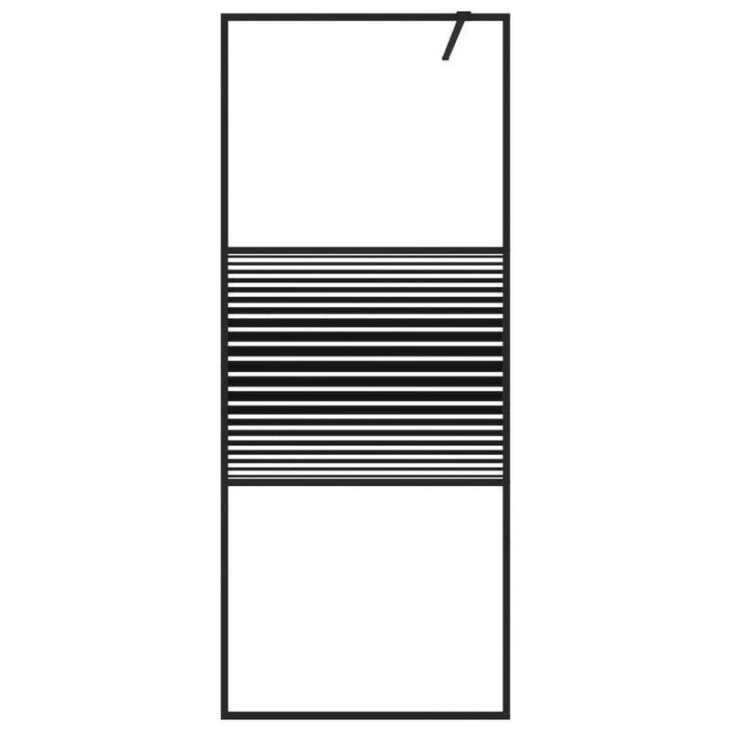 vidaXL fekete átlátszó ESG üveg zuhanyfal 80x195 cm