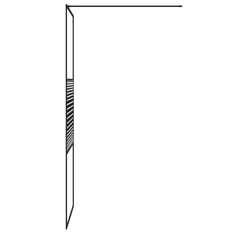vidaXL fekete átlátszó ESG üveg zuhanyfal 80x195 cm