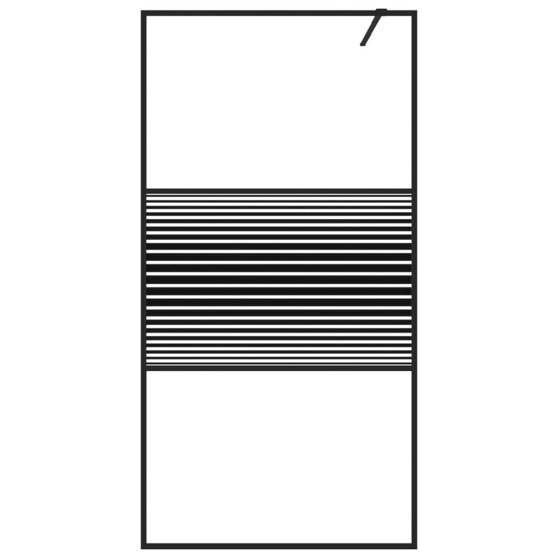 vidaXL fekete átlátszó ESG üveg zuhanyfal 100 x 195 cm