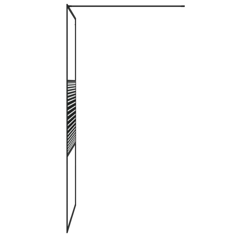 vidaXL fekete átlátszó ESG üveg zuhanyfal 100 x 195 cm