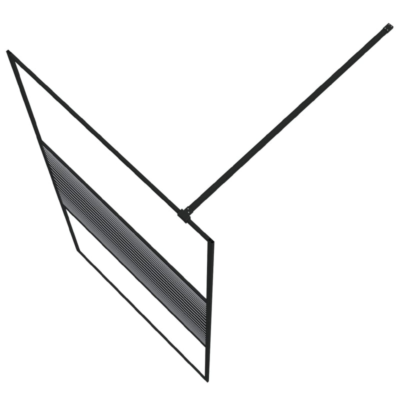 vidaXL fekete átlátszó ESG üveg zuhanyfal 100 x 195 cm