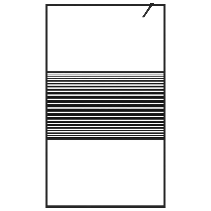 vidaXL fekete átlátszó ESG üveg zuhanyfal 115 x 195 cm