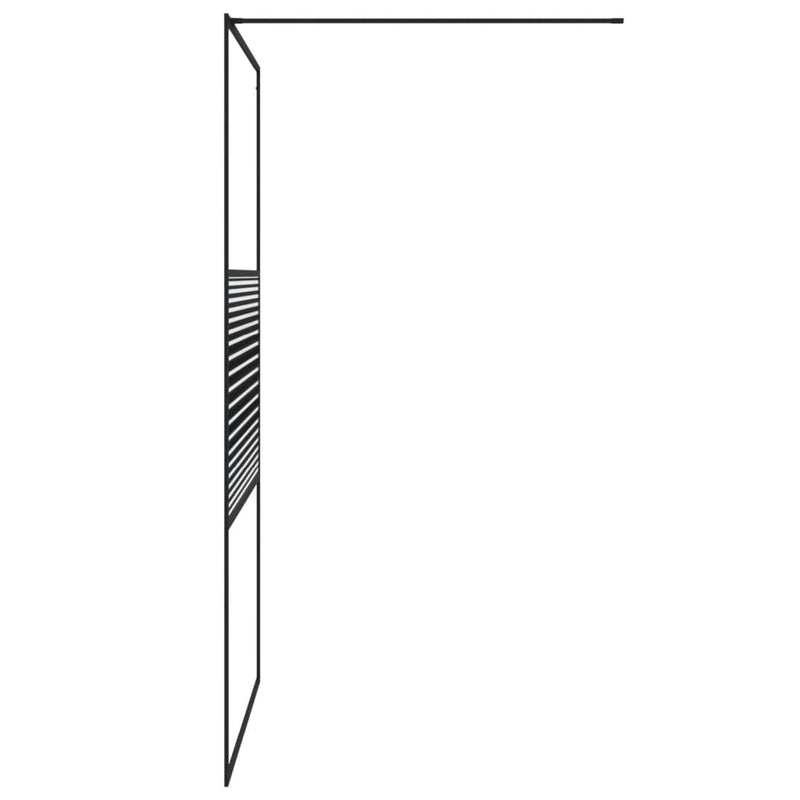 vidaXL fekete átlátszó ESG üveg zuhanyfal 115 x 195 cm