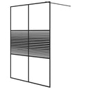 vidaXL fekete átlátszó ESG üveg zuhanyfal 140 x 195 cm