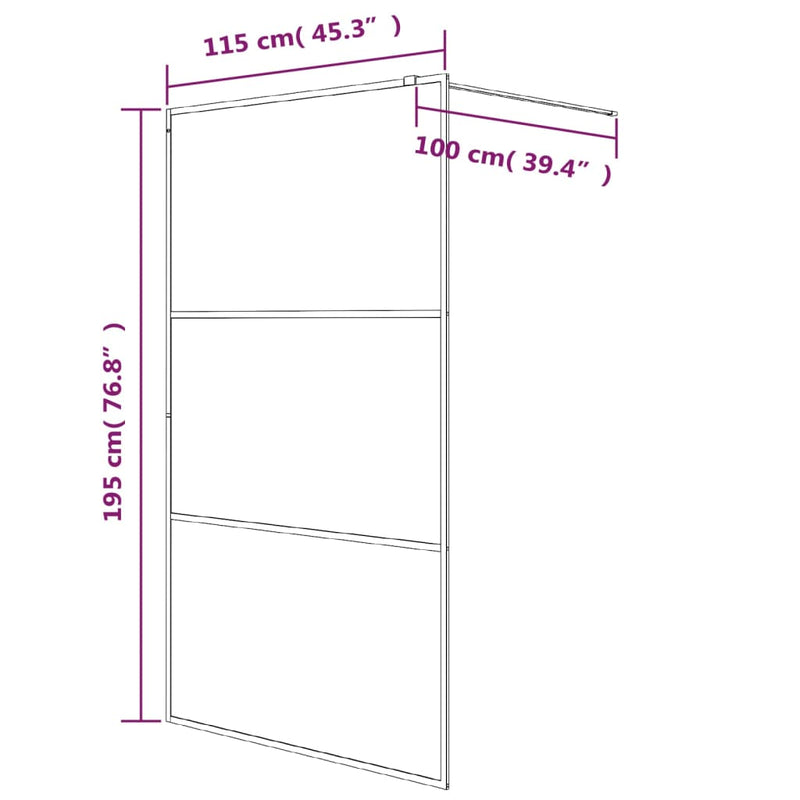 vidaXL fehér átlátszó ESG üveg zuhanyfal 115 x 195 cm
